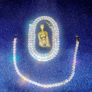 Jesus Tennis Necklace